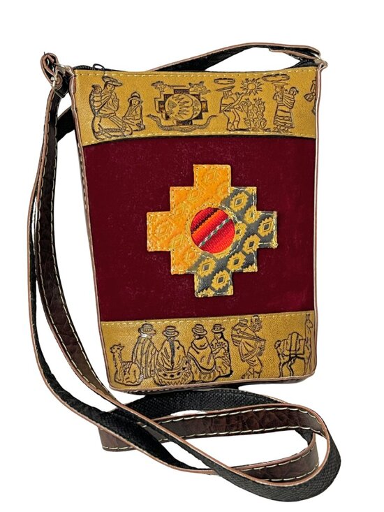 Source Unknown Handbags - Handmade Bucket Crossbody Zippered Handbag Made in Peru NWOT